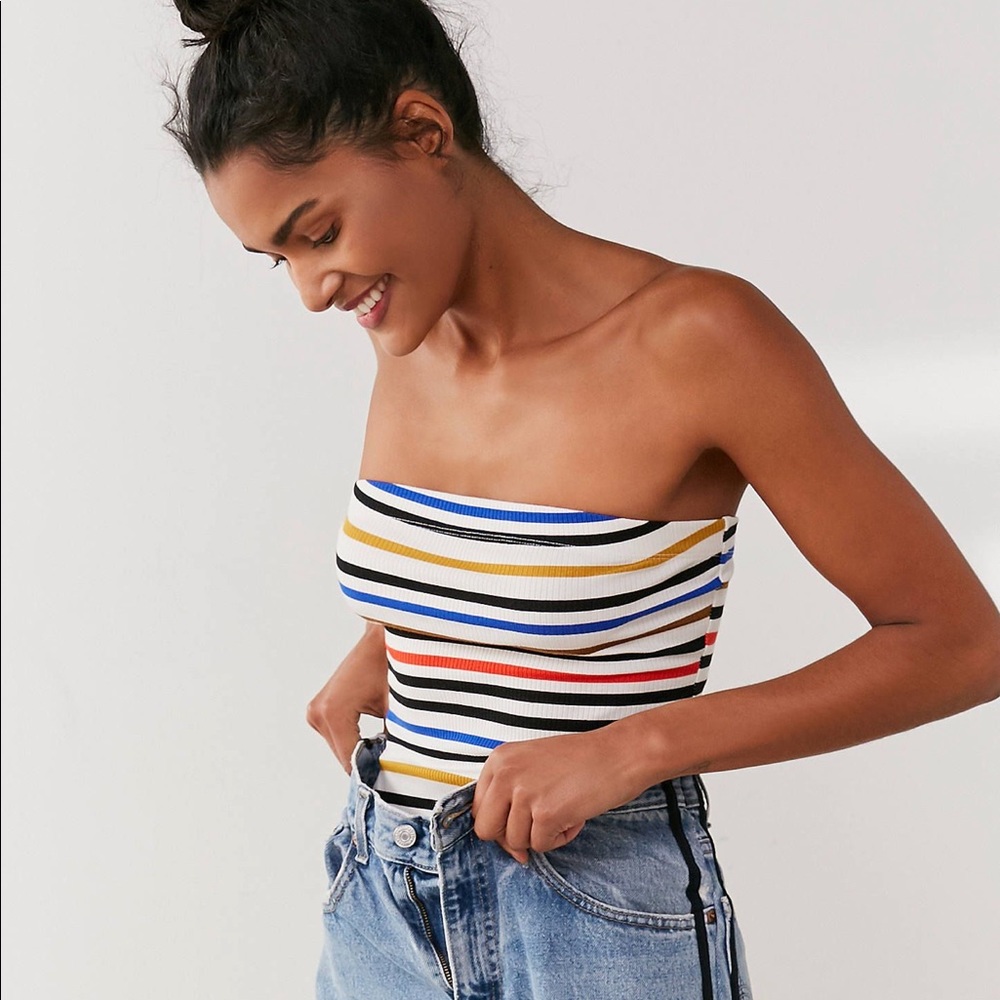 Urban Outfitters Striped Tube Top Bodysuit